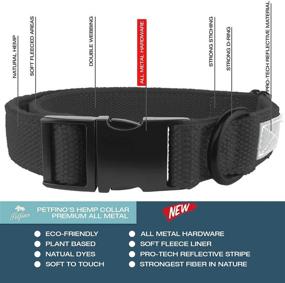 img 3 attached to 🐶 Petfino Premium Natural Hemp Dog Collar: Metal Buckle, Extra Soft Padded Fleece-Lined for Small, Medium, Large Dogs