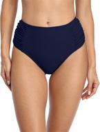 🩱 attraco women's high cut bikini bottoms: stylish swimwear briefs with ruched detailing logo