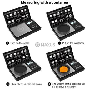 img 2 attached to 📏 MAXUS Elite Plus Precision Gram Scale 200g x 0.01g + 50g Calibration Check Weight - Multi-Use Digital Pocket Scale for Herbs, Powders, Jewelry, Grains & Medications