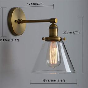 img 3 attached to 🚪 Phansthy Vintage Industrial Cone Wall Sconce - 1-Light 7.3 Inch Wall Light Fixture for Bathroom, Kitchen, Bedroom (Antique)