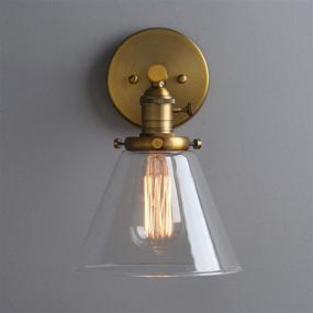 img 2 attached to 🚪 Phansthy Vintage Industrial Cone Wall Sconce - 1-Light 7.3 Inch Wall Light Fixture for Bathroom, Kitchen, Bedroom (Antique)