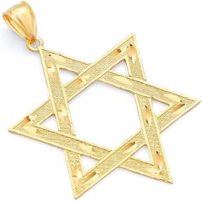 img 2 attached to Yellow Gold Star David Pendant Women's Jewelry
