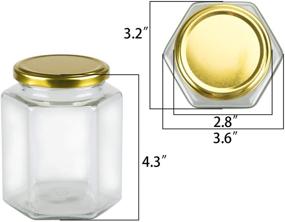 img 3 attached to 🍯 Encheng 16 oz Clear Hexagon Glass Jars with Golden Lids - Ideal for Honey, Foods, Jams, Liquid, Spice Herbs, Canning and Storage - Pack of 12