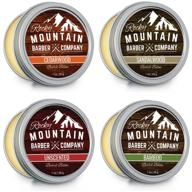 🧔 4-piece beard balm variety pack - 1 oz sample sizes - enriched with natural oils, butters & abundant vitamins - nourishing argan, shea, coconut & jojoba oils - for superior hydration & conditioning logo