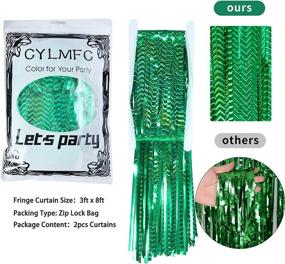 img 2 attached to 🎉 2-Pack 3.2 x 8.2 ft Tinsel Foil Fringe Curtains - Shimmering Party Decoration for Doorway, Window, Birthday, Wedding, Bridal - Green