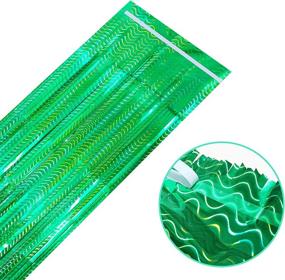 img 1 attached to 🎉 2-Pack 3.2 x 8.2 ft Tinsel Foil Fringe Curtains - Shimmering Party Decoration for Doorway, Window, Birthday, Wedding, Bridal - Green