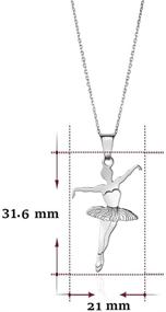 img 3 attached to Sterling Silver Ballet Pendant Necklace Girls' Jewelry