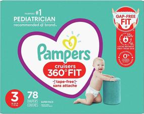 img 4 attached to 👶 Pampers Pull On Cruisers 360° Fit Diapers Size 3 - Super Pack (78 Count), Disposable Baby Diapers with Stretchy Waistband (Packaging May Vary)