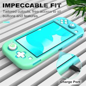 img 2 attached to MoKo Nintendo Switch Lite Protective Case with Thumb Grip Caps, HD-Clear Screen Protectors, and Non-Slip Design - Blue + Green