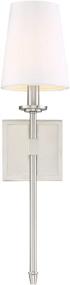 img 2 attached to 🔦 Kira Home Torche 20" Wall Sconce/Wall Light + Linen Shade: Stylish Brushed Nickel Finish