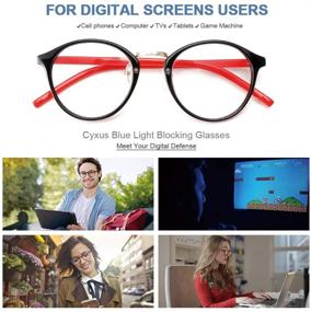 img 2 attached to Cyxus Blue Light Blocking Glasses Women Computer Eyewear Man Clear Lens Eyeglasses Retro Round Frame