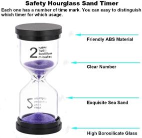 img 3 attached to SuLiao 2 Minute Sand Timer: Colorful Hourglass with Purple Sand for Kids, Games & Décor