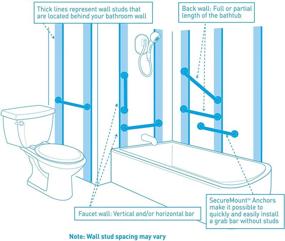 img 1 attached to Moen LR8724P Home Care 24-Inch Peened Grab Bar for Enhanced Safety and Accessibility