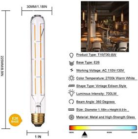 img 2 attached to 8.9-Inch Vintage Filament Tubular Bulb with Dimmable Option