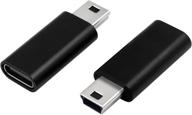 🔌 duttek usb c to usb mini adapter - 2 pack, black: connector for mp3 players, computers, gps logo