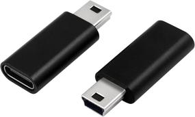 img 4 attached to 🔌 Duttek USB C to USB Mini Adapter - 2 Pack, Black: Connector for MP3 Players, Computers, GPS