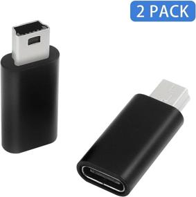 img 3 attached to 🔌 Duttek USB C to USB Mini Adapter - 2 Pack, Black: Connector for MP3 Players, Computers, GPS