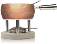🧀 boska holland fondue set: 1-liter copper pot with concrete base – life collection logo