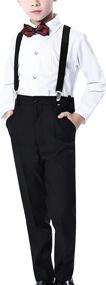 img 4 attached to Toddler Formal Suspender Wedding Ceremony Boys' Clothing ~ Suits & Sport Coats