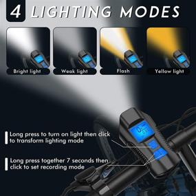 img 3 attached to 🚲 800 Lumen Rechargeable USB LED Bike Light Set - Tesecu Rear Bicycle Tail Light and Front Headlight with Bicycle Speedometer Odometer for Mountain & Road Bikes