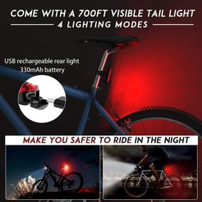 img 1 attached to 🚲 800 Lumen Rechargeable USB LED Bike Light Set - Tesecu Rear Bicycle Tail Light and Front Headlight with Bicycle Speedometer Odometer for Mountain & Road Bikes