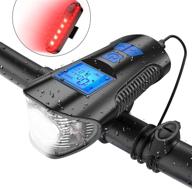 🚲 800 lumen rechargeable usb led bike light set - tesecu rear bicycle tail light and front headlight with bicycle speedometer odometer for mountain & road bikes logo