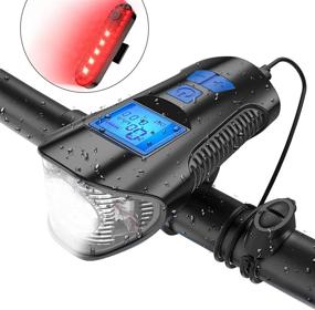 img 4 attached to 🚲 800 Lumen Rechargeable USB LED Bike Light Set - Tesecu Rear Bicycle Tail Light and Front Headlight with Bicycle Speedometer Odometer for Mountain & Road Bikes