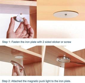 img 1 attached to 🔆 AIBOO Dimmable Hand Wave Activated Puck Light Kit - Under Cabinet Counter Lighting 3.55", Ultra Slim Round Cupboard Shelf Lights for Kitchen (Nature White 4000K)