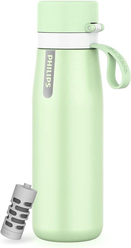 Philips GoZero Everyday Tritan Water Bottle with Filter, 36 oz, Green