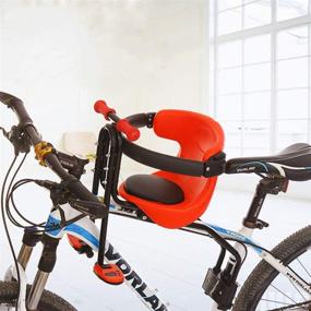 img 4 attached to Детское велокресло WINLIYA: обеспечение безопасности детей с передним переносом, подушкой для рук, седлом, спинкой и подножками.