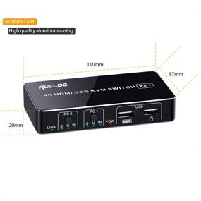 img 3 attached to 🖥️ Ruzlog 4K HDMI KVM Switch 2x1: USB 2.0 HDMI Switcher Box for PC Printer Mouse Keyboard - 2 in 1 Out, 4Kx2K UHD 2Port Peripheral Switcher Hub, Supports 4K@30Hz 3D (2Port)