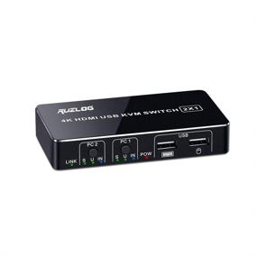 img 4 attached to 🖥️ Ruzlog 4K HDMI KVM Switch 2x1: USB 2.0 HDMI Switcher Box for PC Printer Mouse Keyboard - 2 in 1 Out, 4Kx2K UHD 2Port Peripheral Switcher Hub, Supports 4K@30Hz 3D (2Port)