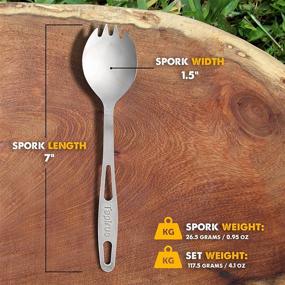 img 2 attached to Tapirus Stainless Steel Classic Sporks Set of 4 - Space-Saving Gear for Camping, Hiking or Backpacking - Durable Fire-Proof Metal Utensils - Long Handle, Portable & Lightweight - Travel Case Included