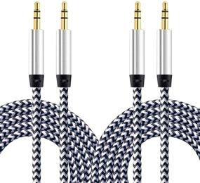 img 4 attached to Auxiliary Cable, CableLovers 2-Pack 5FT Nylon Braided Audio Cord with Hi-Fi Sound Quality - 3.5MM Male to Male Auxiliary Cable for Car Stereos, iPhone, iPad, Beats Solo 2 3 Headphones, Samsung Galaxy