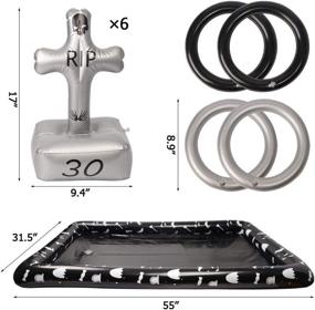 img 3 attached to 🎃 Zcaukya Halloween Ring Toss Game: Inflatable Tombstones with Serving Bar for Spooky Party Fun!