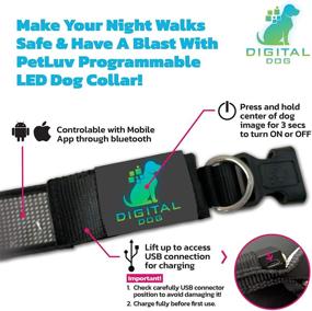 img 2 attached to 🐶 Bluetooth Programmable LED Dog Collar - PetLuv Digital Interactive Safety Collar with Reflective Lights, Scrolling & Multi-Colored Personalized Text/Graphics, App Controlled for Nighttime Visibility