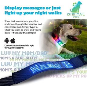 img 1 attached to 🐶 Bluetooth Programmable LED Dog Collar - PetLuv Digital Interactive Safety Collar with Reflective Lights, Scrolling & Multi-Colored Personalized Text/Graphics, App Controlled for Nighttime Visibility