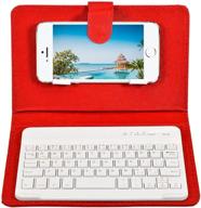 premium red pu leather keyboard cover case + wireless bluetooth keyboard for iphone & android – howardee portable technology логотип