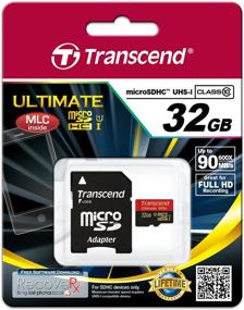 img 1 attached to 💾 Transcend 32 GB microSDHC Class 10 UHS-I Memory Card: Adapter, 90 MB/s (TS32GUSDHC10U1)