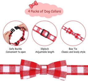 img 2 attached to 🎄 Pedgot 4 Pack Christmas Dog Classic Plaid Collar with Bow Tie: Stylish Pet Collars for Dogs, Cats, and Pets of All Sizes!