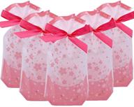 🌸 24pcs sakura pink treat bags: plastic drawstring party favor bags for candy, goodies & gifts logo