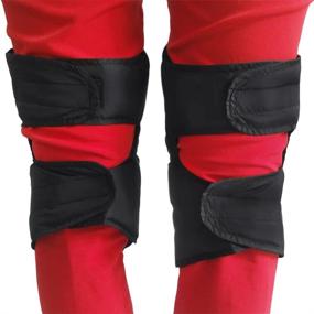 img 3 attached to 🚴 Unisex Windproof Cycling Knee Brace - Cold Weather Thermal Thick Knee Wraps - Leg Warmers for Outdoor Motorcycle Biking, Skiing, Snowboarding, Running, Arthritis Relief - Black (Short)