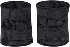 img 1 attached to 🚴 Unisex Windproof Cycling Knee Brace - Cold Weather Thermal Thick Knee Wraps - Leg Warmers for Outdoor Motorcycle Biking, Skiing, Snowboarding, Running, Arthritis Relief - Black (Short)