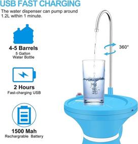 img 1 attached to 🚰 USB Rechargeable Electric Water Bottle Pump Dispenser - Hygienic BPA-Free Jug Tap for 1-5 Gallon Containers - Portable and Convenient Drinking Water Kettle