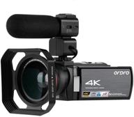 📷 ordro 4k camcorder video camera: ultra hd with night vision, wifi, microphone, wide angle lens, and 2 batteries - 30mp, 1080p 60fps logo