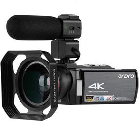 img 4 attached to 📷 ORDRO 4K Camcorder Video Camera: Ultra HD with Night Vision, WiFi, Microphone, Wide Angle Lens, and 2 Batteries - 30MP, 1080P 60FPS