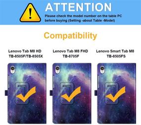 img 3 attached to 📱 Fintie PU Leather Folio Case for Lenovo Tab M8 HD TB-8505F TB-8505X / Smart Tab M8 TB-8505FS / Tab M8 FHD TB-8705F 8” Tablet, Galaxy