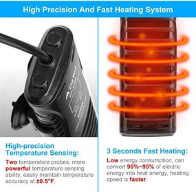 img 2 attached to 🐠 Datto 500W Aquarium Heater: Fast Heating Fish Tank Heater with LED Digital Temperature Controller - 60-120 Gallon, 1 Yr Warranty