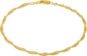 img 4 attached to 🌟 LIFETIME JEWELRY Чарующая цепочка для браслета на щиколотку 2мм для женщин и девочек, с покрытием из 24-каратного реального золота