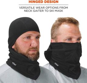 img 1 attached to Ergodyne N-Ferno 6823 Balaclava Ski Mask: Wind-Resistant Face Mask with Hinged Design in Black